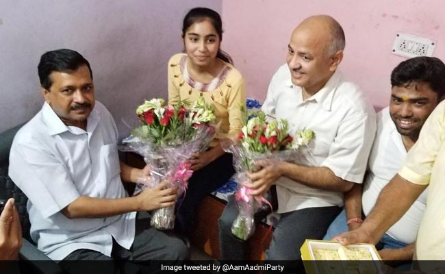 Arvind Kejriwal Visits Delhi CBSE Class 12 Exam Toppers At Their Homes