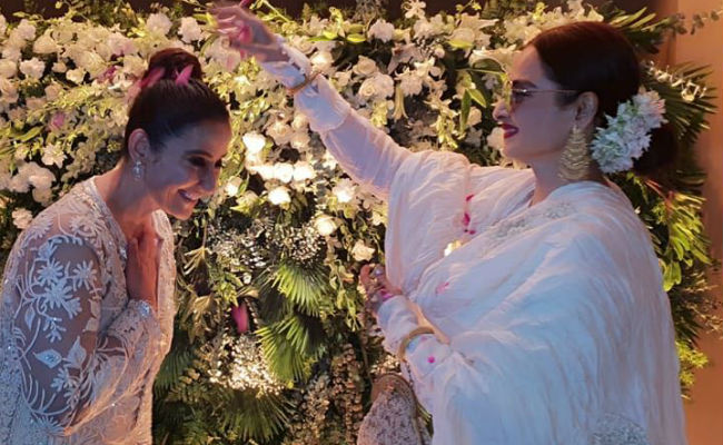 Rekha, Shah Rukh Khan, Maanyata At Manisha Koirala's White-Themed Birthday Party