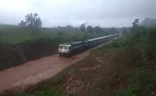 Watch: Train Gets Stuck On Waterlogged Rail Track In Odisha
