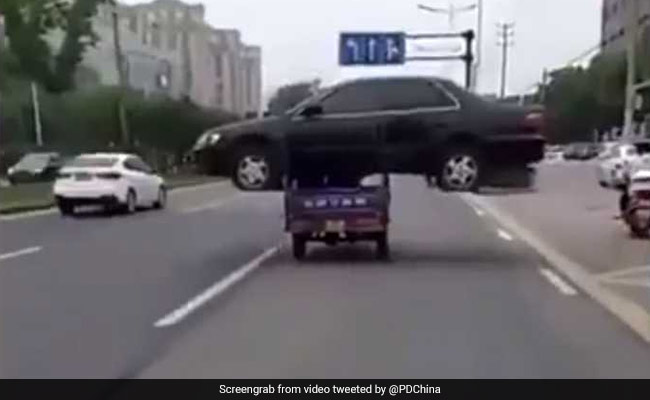 Man Transports Car On Motorised Three-Wheeler. Watch Bizarre Video