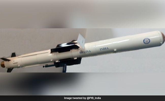 Helicopter-Launched Anti-Tank Missile 'Helina' Test-Fired