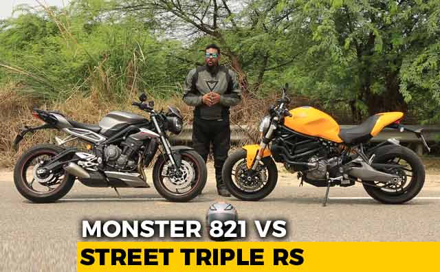 Ducati Monster 821 Vs Triumph Street Triple RS Comparison Review