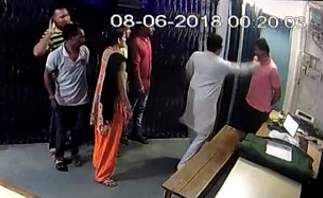 BJP Lawmaker Caught On CCTV Slapping Constable, Threatening To Kill Him