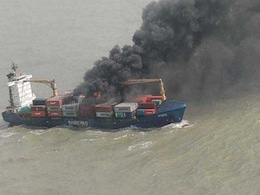 22 Sailors Rescued After Container Ship Catches Fire In Bay Of Bengal 22 Sailors Rescued After Container Ship Catches Fire In Bay Of Bengal