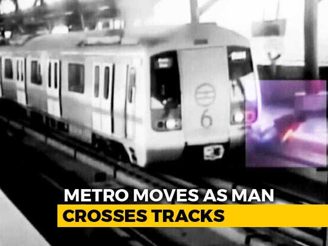 Man Was Almost Run Over By Metro In Delhi. Video Will Give You The Chills