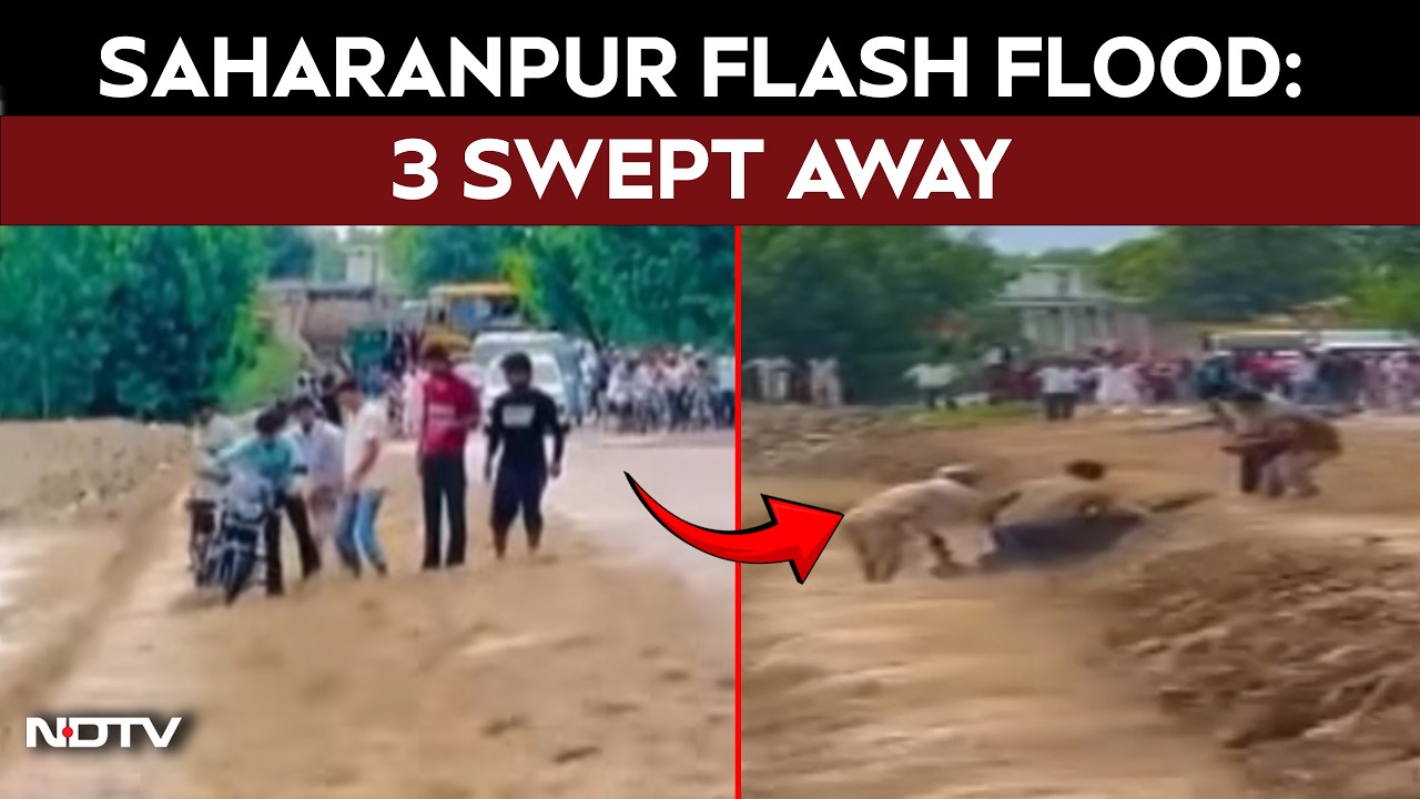 Saharanpur Flash Flood Horror: 3 Swept Away While Crossing River, Villagers Pull Off Dramatic Rescue