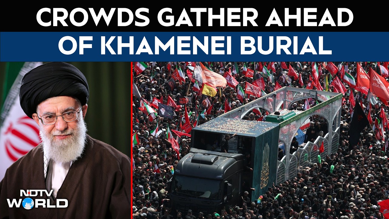 Ali Khamenei Burial | Crowds Gather Ahead Of Khamenei Burial At Imam Reza Shrine In Mashhad