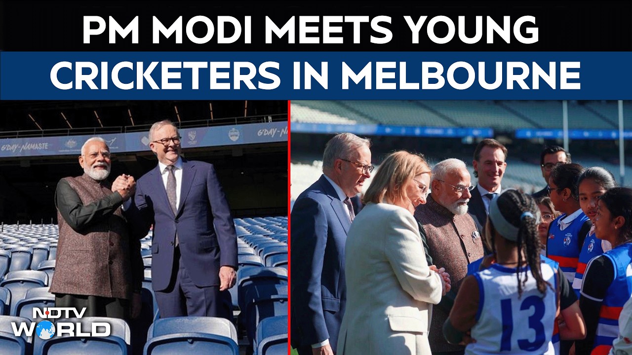 PM Modi, Albanese Interact With Young Cricketers In Melbourne Cricket Ground