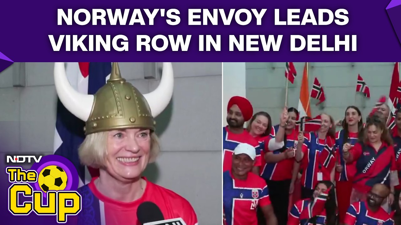 Norway Vs England: Norway Ambassador Leads Viking Row Celebration at Norwegian Embassy in New Delhi