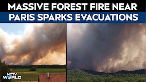 Thick Plumes Of Smoke Erupt As Massive Forest Fire Rages Near Paris