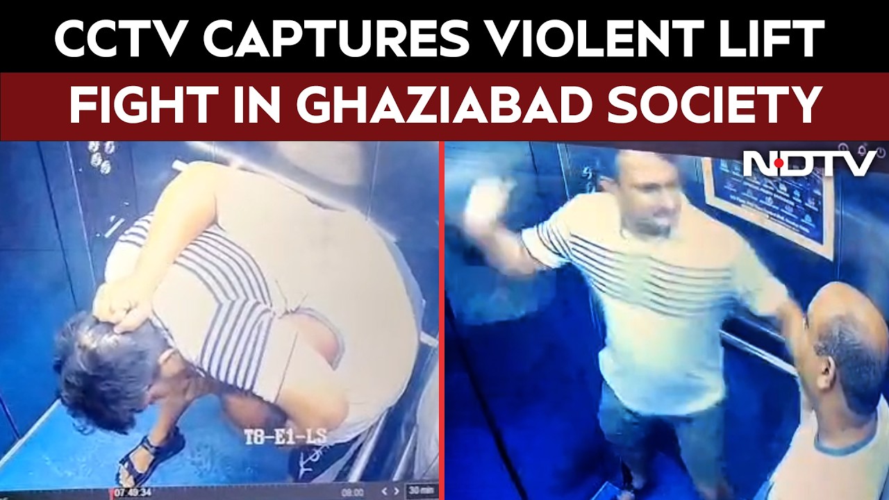 CCTV Captures Violent Lift Fight In Ghaziabad Society