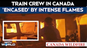 Canada Wildfire | Dramatic Video: Train Crew Surrounded By Massive Wildfire Flames In Canada