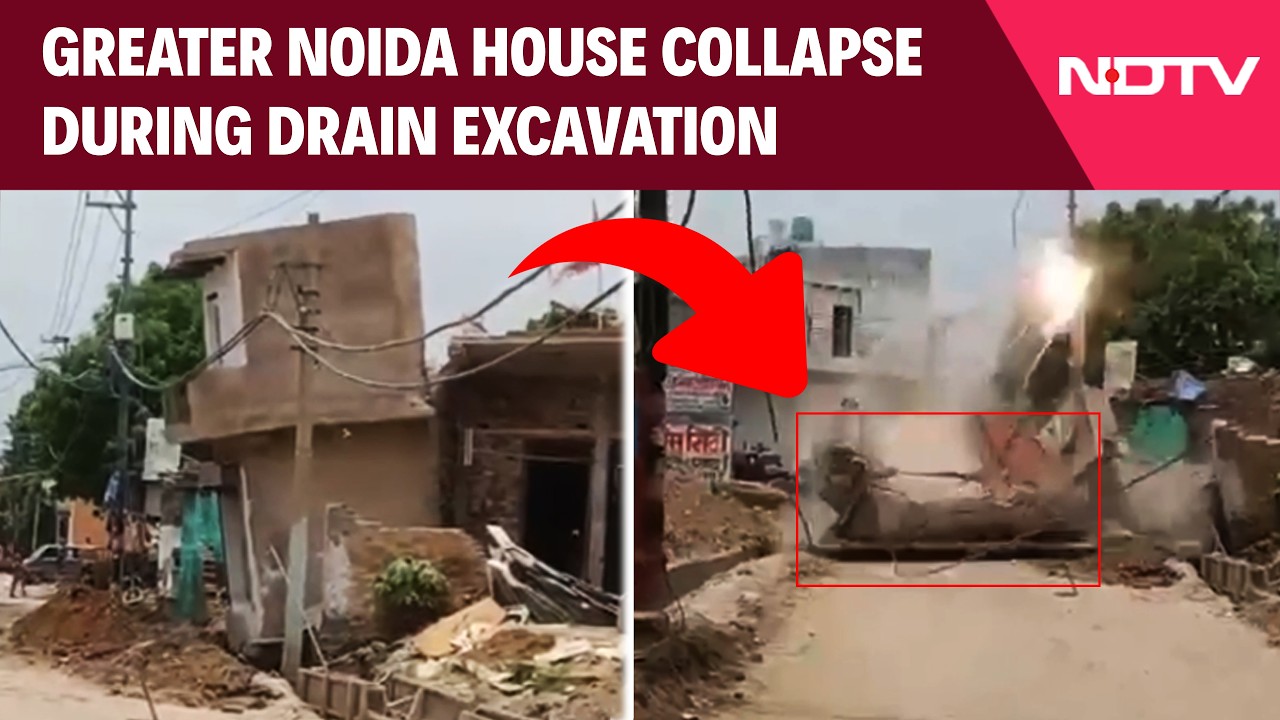 Uttar Pradesh News | Under-Construction House Collapses During Drain Digging In Greater Noida