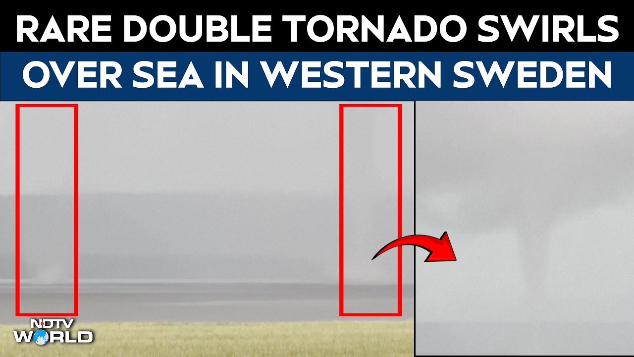 Tornado Viral Video | Rare Twin Waterspouts Form Off Western Sweden, Viral Video Stuns Viewers