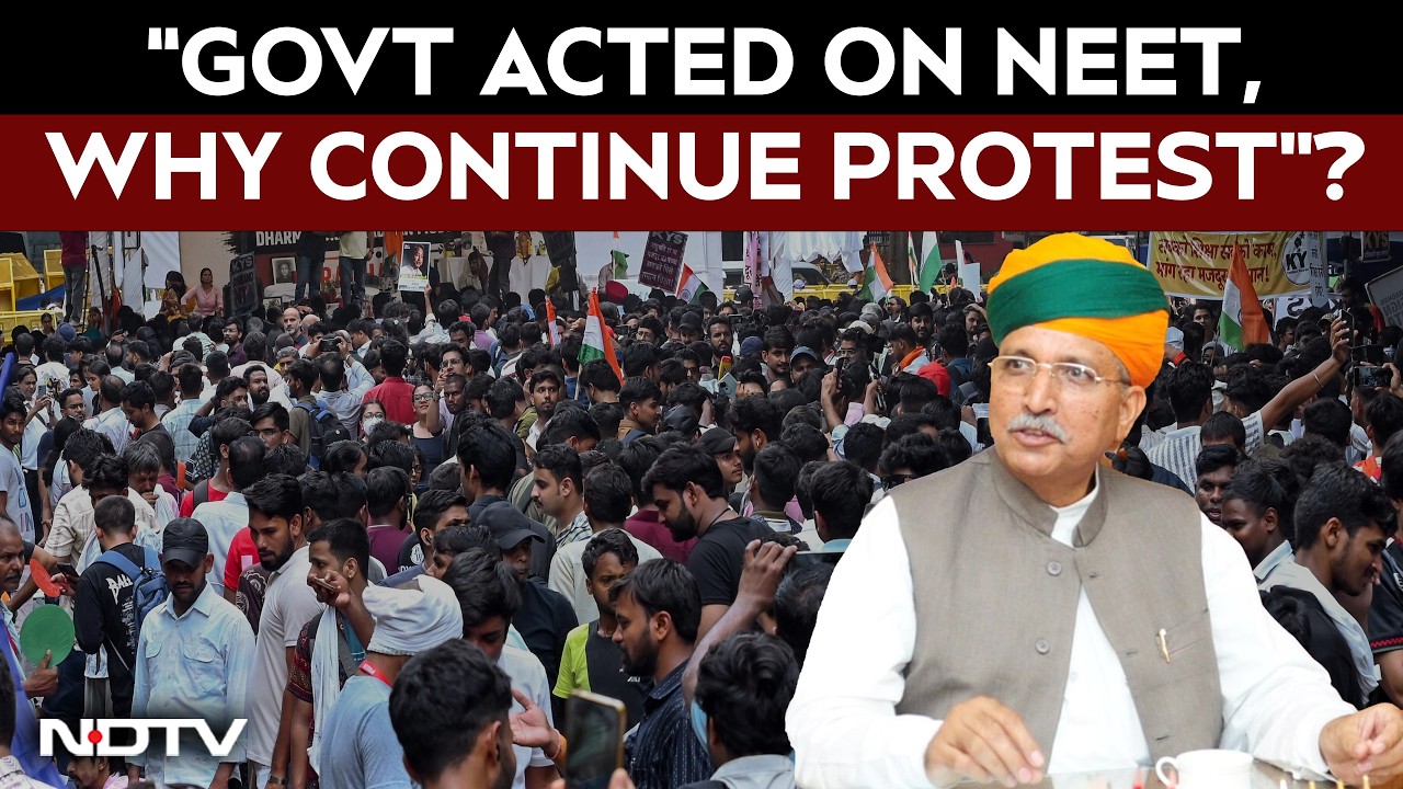 Union Minister Arjun Ram Meghwal Defends Govt's NEET Response Amid Protest