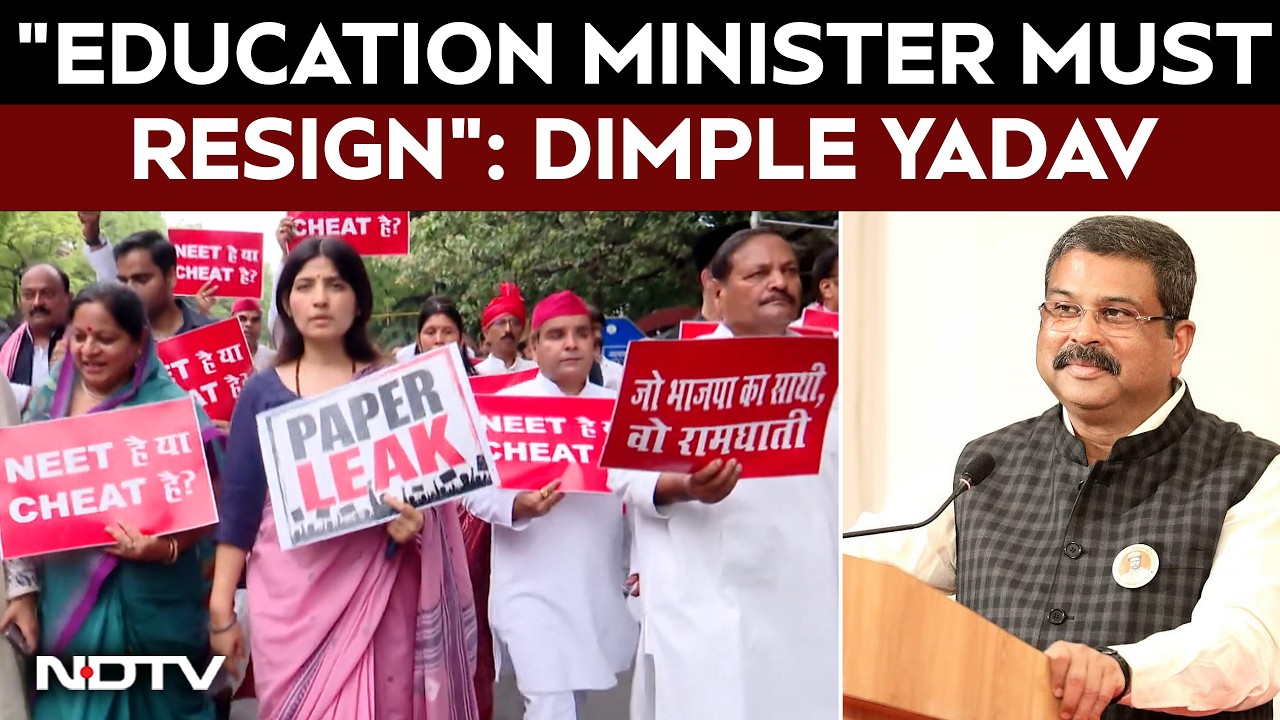Dimple Yadav Leads March, Vows to Raise NEET in Parliament