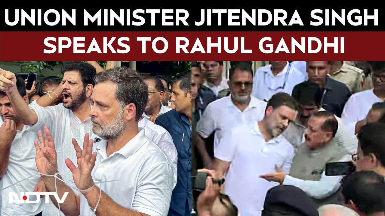 Delhi Protest | Union Minister Jitendra Singh Speaks To Rahul Gandhi Amid Congress Protest