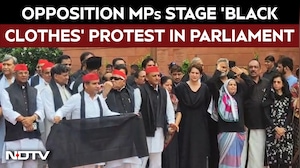 Opposition MPs Stage 'Black Clothes' Protest Against Government At Parliament Premises
