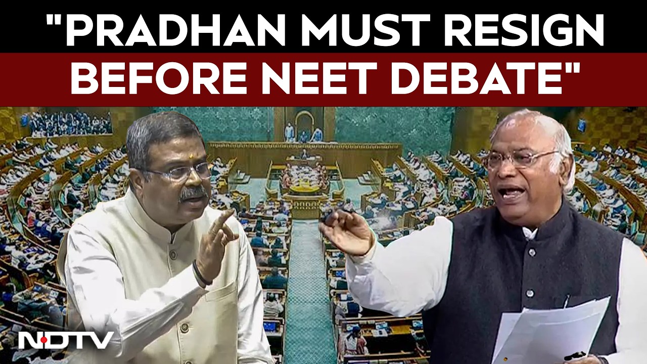 Mallikarjun Kharge Demands Dharmendra Pradhan's Exit Before Parliament Discussion