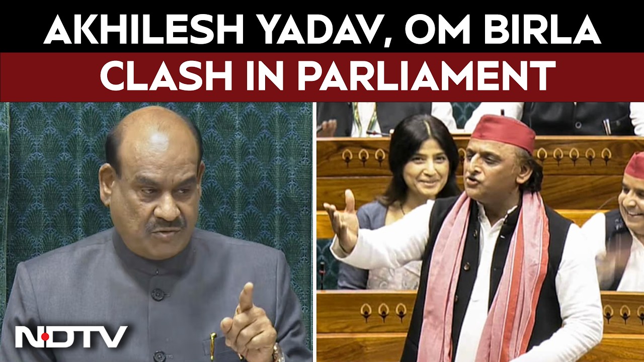 Akhilesh Yadav, Om Birla Clash in Parliament Over Students' Protest