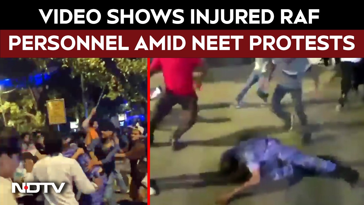 Jantar Mantar Protest Turns Violent? Video Shows Injured RAF Personnel Amid NEET Demonstration
