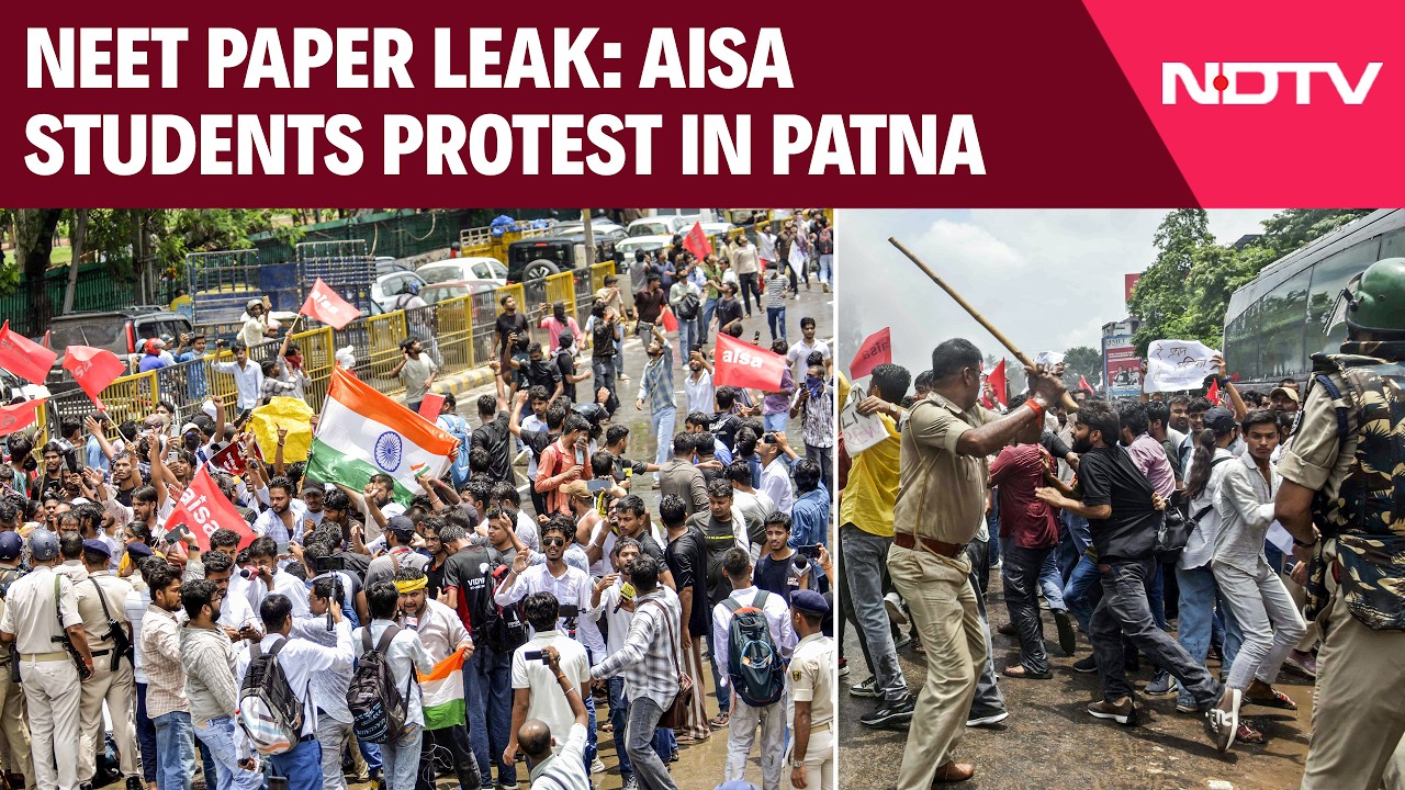 All India Students' Association Stages Massive Protest in Patna Over NEET Paper Leak
