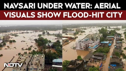 Gujarat News | Navsari Under Water: Aerial Visuals Show Flood-Hit City After Purna River Swells