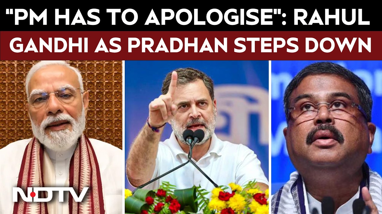 Rahul Gandhi Reacts As Dharmendra Pradhan Steps Down: "PM Has To Apologise"