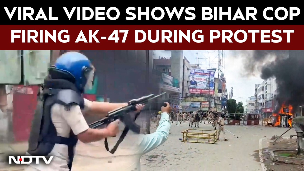 Bihar Cop, Seen On Camera Firing At Protesting Students With AK-47, Suspended