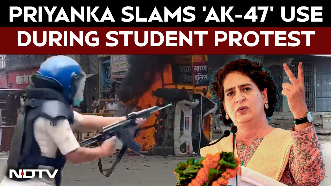Priyanka Gandhi Slams Police After Viral AK-47 Video From Bihar Protest