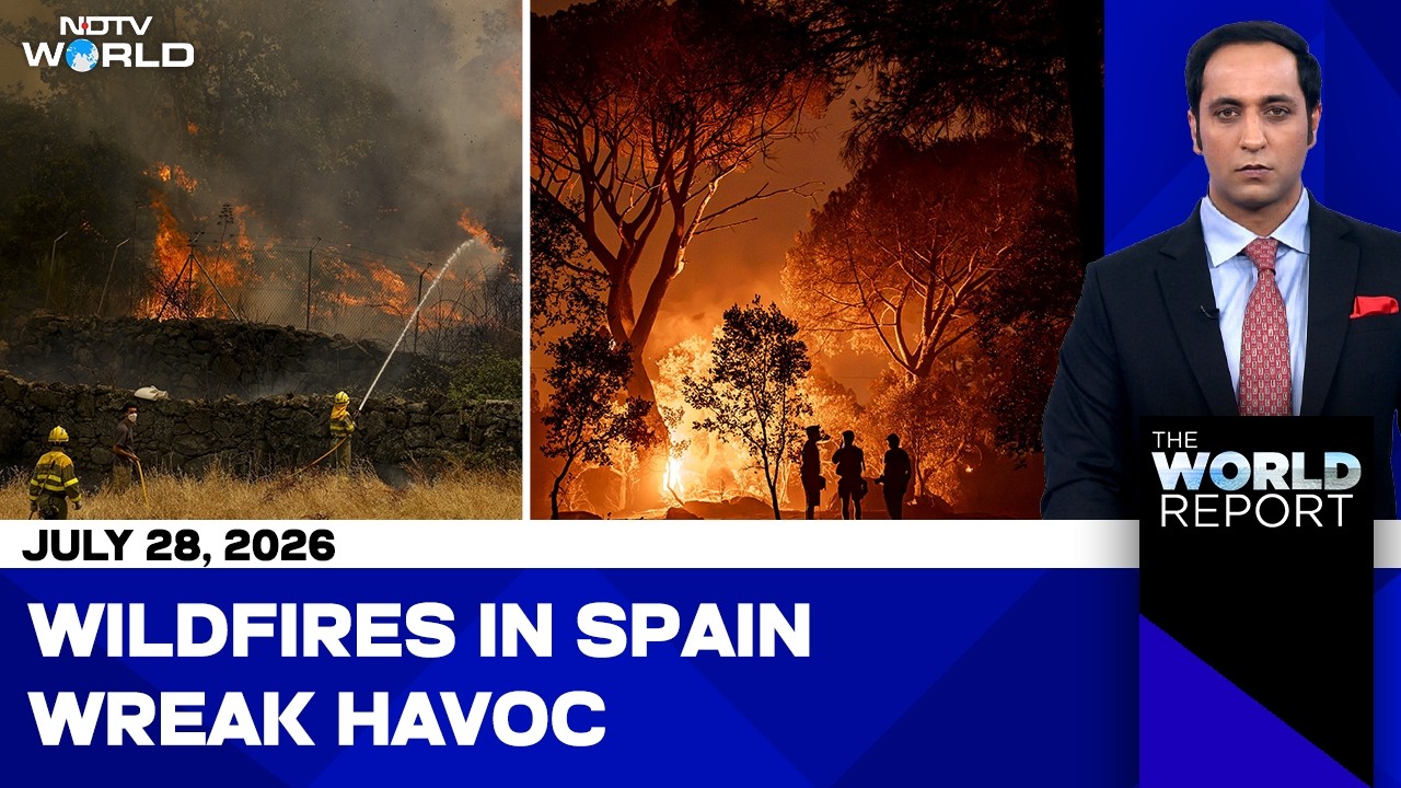 Spain Wildfires | Camera Mounted on Roof Captures Incredible Spread of Wildfires