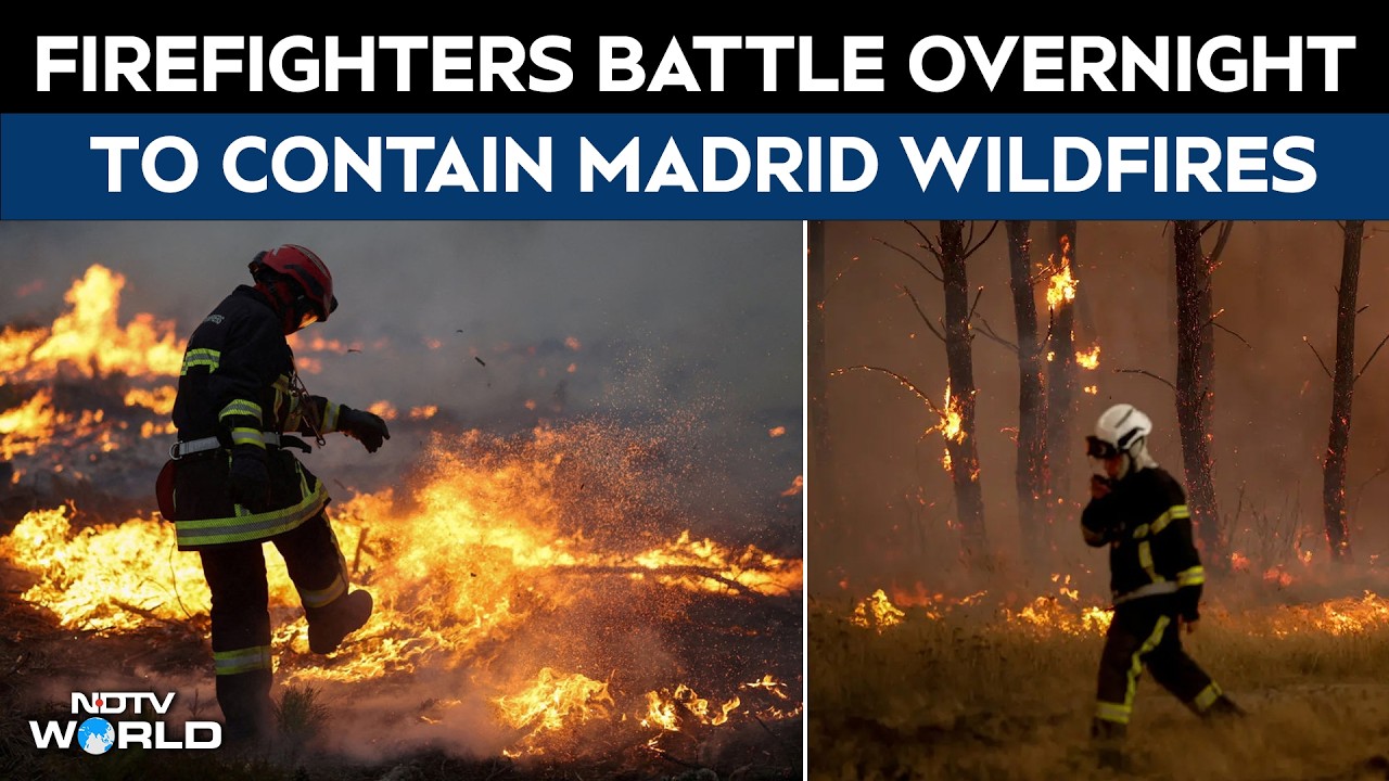 Firefighters Fight Overnight To Contain Massive Madrid Blazes