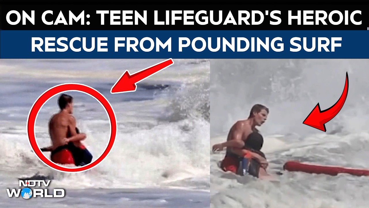 US News | On Cam: 16-Year-Old Lifeguard Saves A Child From Pounding Surf, Trump To Honour Teen