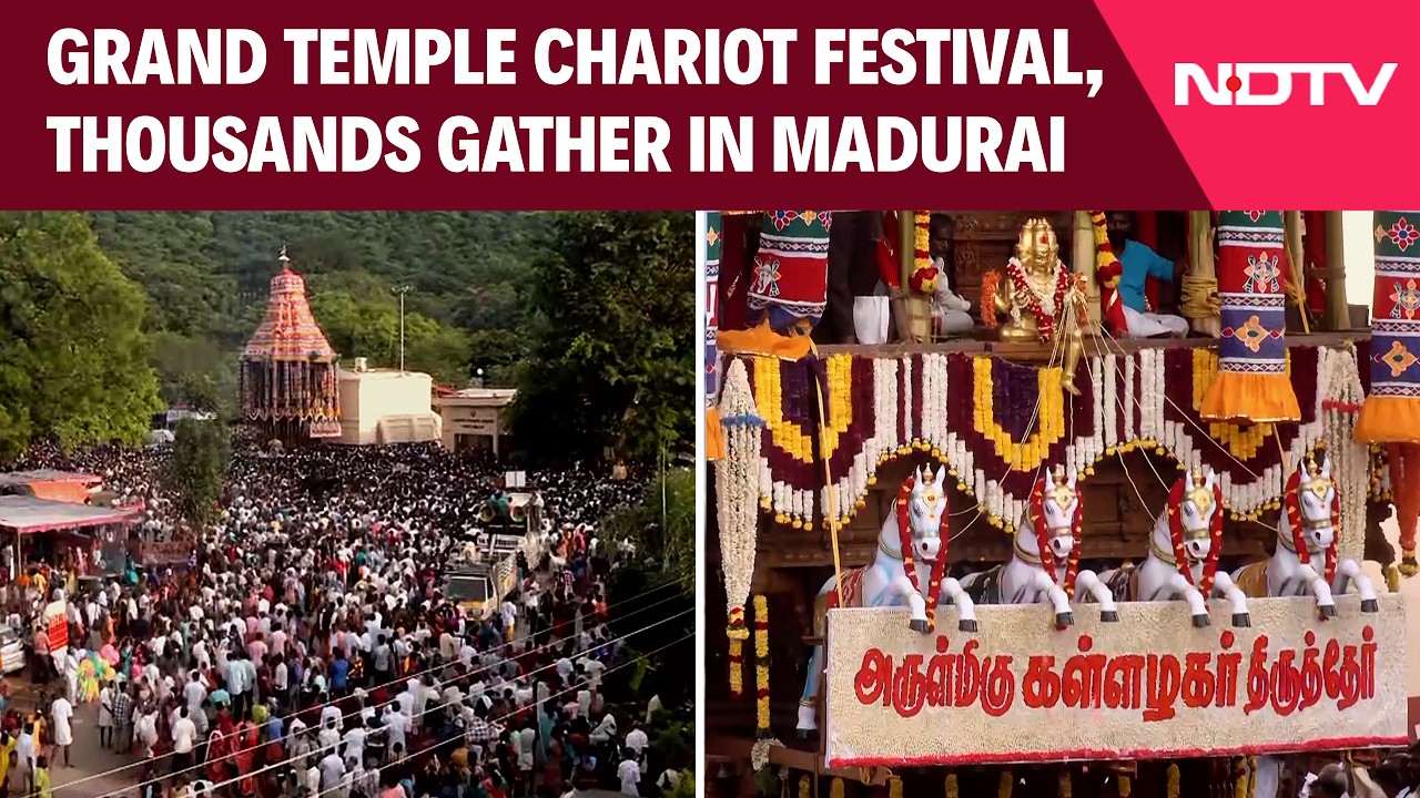 Tamil Nadu | Thousands Join Grand Chariot Festival At Madurai's Kallazhagar Temple