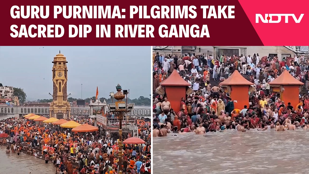 Guru Purnima | Haridwar Witnesses Massive Gathering As Pilgrims Take Sacred Ganga Dip