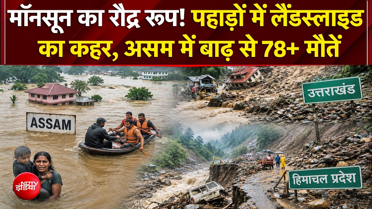 मॉनसून का रौद्र रूप! उत्तराखंड-हिमाचल में लैंडस्लाइड, असम में बाढ़ से 78 से ज्यादा मौतें