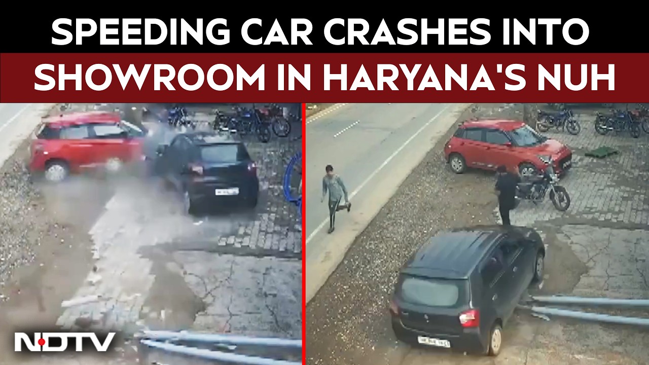 Speeding Car Crashes into Showroom in Haryana's Nuh, Three Critical