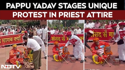 Pappu Yadav Dresses As Priest, Performs 'Chanda Chori' Skit In Unique Protest