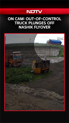 On Cam: Out-of-Control Truck Plunges Off Nashik Flyover