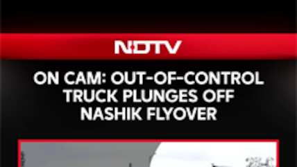 On Cam: Out-of-Control Truck Plunges Off Nashik Flyover