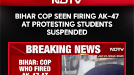 Bihar Cop, Seen On Camera Firing At Protesting Students With AK-47, Suspended