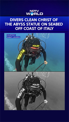 Video: Divers Clean Christ of the Abyss Statue on Seabed Off Coast of Italy