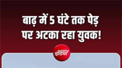 मछली पकड़ने गया युवक बाढ़ में फंसा, नदी के बीच पेड़ पर बिताए कई घंटे