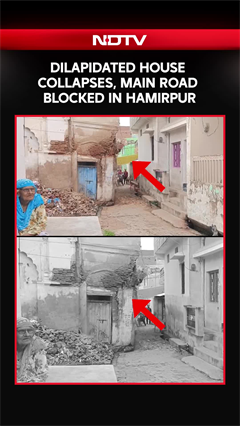 Video: Dilapidated House Collapses, Main Road Blocked In Hamirpur