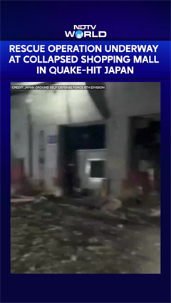 Rescue Operation Underway at Collapsed Shopping Mall in Quake-hit Japan