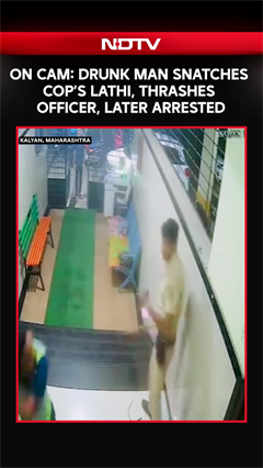 On Cam: Drunk Man Snatches Cop&rsquo;s Lathi, Thrashes Officer, Later Arrested