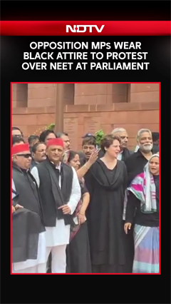 Opposition MPs Protest In Black Attire Inside Parliament Premises