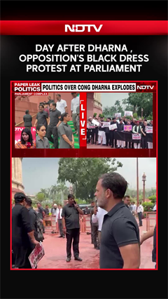 Day After Dharna, Opposition's Black Dress Protest At Parliament