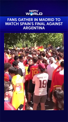 Fans Gather In Madrid To Watch Spain's World Cup Final Against Argentina