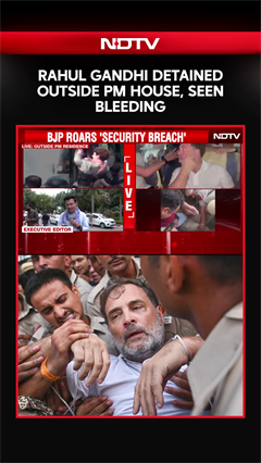 Rahul Gandhi Detained From Protest Site, Seen Bleeding From Nose